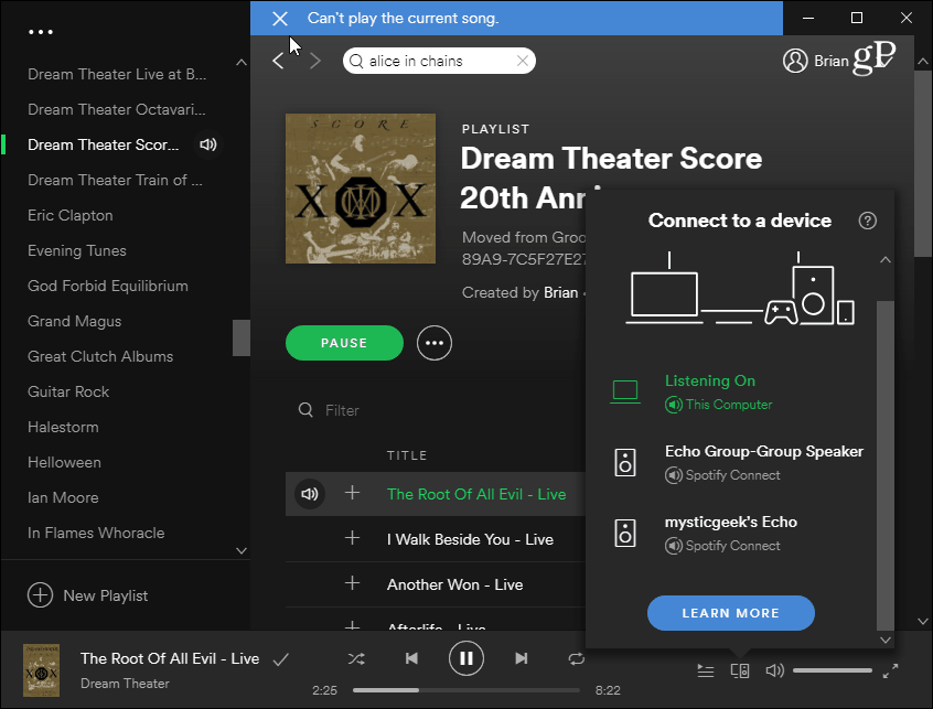 cant download spotify app onto pc